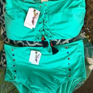 Jessica Simpson high waist tankini